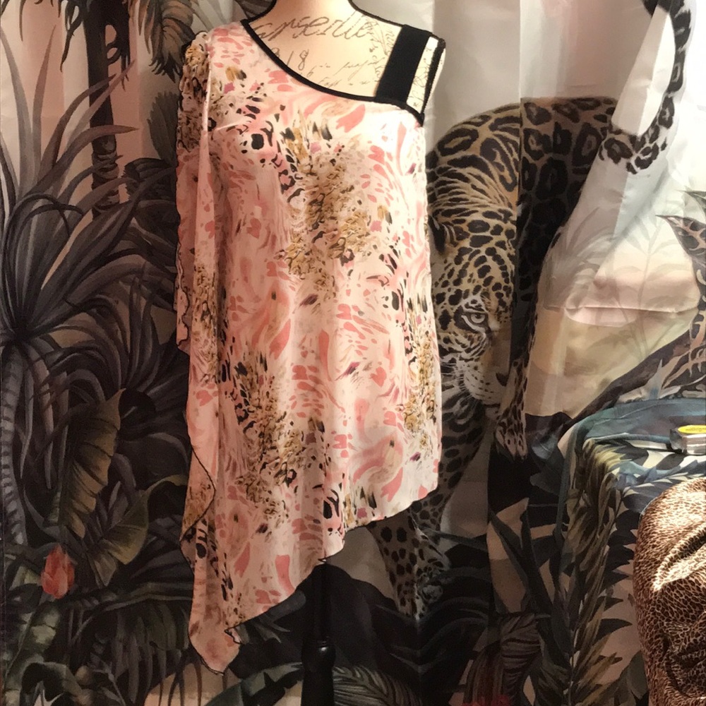 NWT! PATTI BROOKS DESIGNS PALM BEACH ONE STRAP SHOULDER TUNIC SMALL